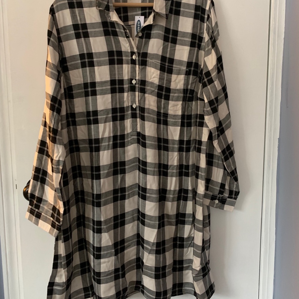 Old navy plaid swing dress flannel